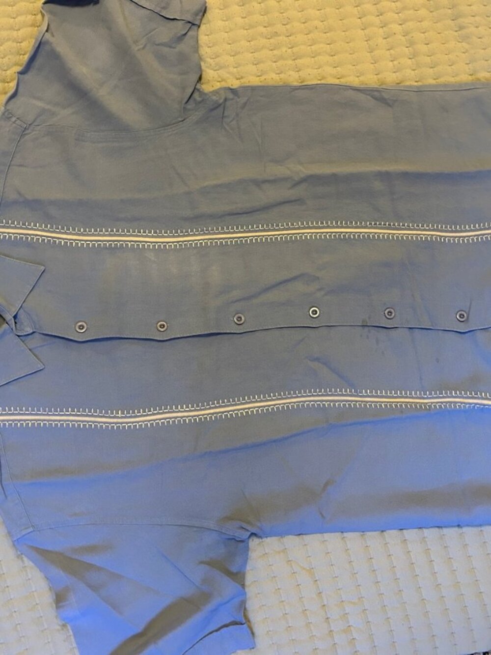 Cubavera Light Blue Camp Collar Guayabera Shirt M